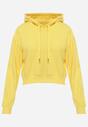 Żółta Bluza z Dodatkiem Bawełny z Kapturem Wykończona Ściągaczami Evista