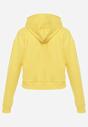 Żółta Bluza z Dodatkiem Bawełny z Kapturem Wykończona Ściągaczami Evista