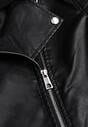 Czarna Klasyczna Kurtka Ramoneska w Motocyklowym Stylu Kelmi