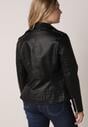 Czarna Klasyczna Kurtka Ramoneska w Motocyklowym Stylu Kelmi