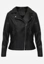 Czarna Klasyczna Kurtka Ramoneska w Motocyklowym Stylu Kelmi