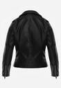 Czarna Klasyczna Kurtka Ramoneska w Motocyklowym Stylu Kelmi