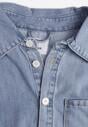 Niebieska Koszula Jeansowa z Bawełną Ozdobiona Przeszyciami Junie