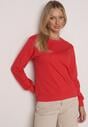 Czerwona Bluza z Bawełną Ozdobiona Ściągaczami Hilani