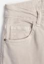 Beżowe Bawełniane Jeansy Szerokie z Wysokim Stanem Wylinnys