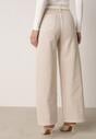 Beżowe Bawełniane Jeansy Szerokie z Wysokim Stanem Wylinnys