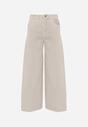 Beżowe Bawełniane Jeansy Szerokie z Wysokim Stanem Wylinnys