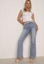 Niebieskie Jeansy Dzwony z Bawełną o Wysokim Stanie Shirinorin