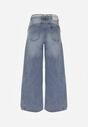 Niebieskie Jeansy z Bawełną o Szerokim Kroju z Wysokim Stanem i Sznurkowym Paskiem Ianaia
