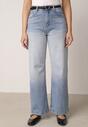 Niebieskie Szerokie Jeansy z Bawełną i Wysokim Stanem z Efektem Gradientu Canine