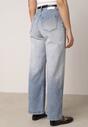 Niebieskie Szerokie Jeansy z Bawełną i Wysokim Stanem z Efektem Gradientu Canine