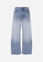 Niebieskie Szerokie Jeansy z Bawełną i Wysokim Stanem z Efektem Gradientu Canine
