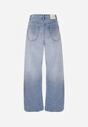 Niebieskie Szerokie Jeansy z Bawełną i Wysokim Stanem z Efektem Gradientu Canine