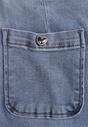 Niebieskie Jeansy Szerokie z Wysokim Stanem z Ozdobnymi Kieszonkami Phinis