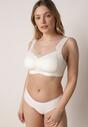 Biały Biustonosz Sportowy z Siateczką i Usztywnionymi Miseczkami Zerirae