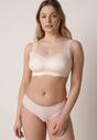 Beżowy Biustonosz Sportowy z Siateczką i Usztywnionymi Miseczkami Zerirae