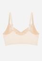 Beżowy Biustonosz z Usztywnianymi Miseczkami i Transparentną Wstawką Zeriga