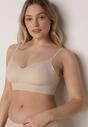 Beżowy Bezszwowy Biustonosz Bez Fiszbin z Elastycznego Materiału Edalith