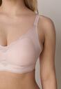 Jasnoróżowy Usztywniany Biustonosz Bezszwowy Bez Fiszbin Pretiona