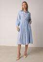 Niebieska Wiskozowa Sukienka Koszulowa z Paskiem Andranassa