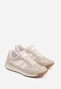 Beżowe Casualowe Sneakersy z Siateczkowymi Wstawkami Kassadina