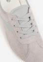 Szare Sneakersy z Imitacji Zamszu w Stylu Kultowych Tenisówek Aelliana