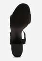 Czarne Sandały z Imitacji Zamszu na Słupku Ianolis