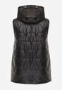 Czarna Kamizelka z Nieodpinanym Kapturem i Geometrycznym Pikowaniem Kalousa
