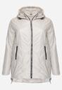 Jasnoszara Przejściolwa Pikowana Kurtka z Odpinanym Kapturem Nevistta