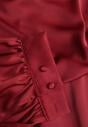 Czerwona Satynowa Sukienka VICES z Bawełny o Kopertowym Kroju Glanita