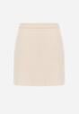 Beżowa Gładka Spódnica VICES o Ołówkowym Kroju Abilura