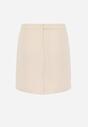 Beżowa Gładka Spódnica VICES o Ołówkowym Kroju Abilura