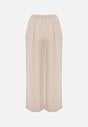 Beżowe Wiskozowe Spodnie z Szeroką Nogawką i Wiązaniem w Talii Terisanna