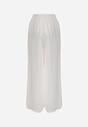 Białe Wiskozowe Spodnie z Szeroką Nogawką i Wiązaniem w Talii Terisanna