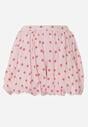 Różowe Szorty z Bawełną i Wiskozą o Kroju Bombki w Kropki Haros