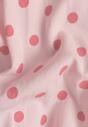 Różowa Bluza w Groszki z Wiskozą o Nietoperzowym Kroju z Kołnierzykiem Rayo