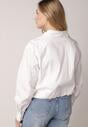Biała Bawełniana Koszula o Kroju Bombki Oversize Walelia