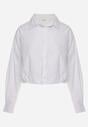 Biała Bawełniana Koszula o Kroju Bombki Oversize Walelia