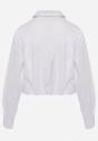Biała Bawełniana Koszula o Kroju Bombki Oversize Walelia