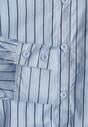 Niebieska Bawełniana Koszula Oversize w Pionowe Paski z Gumką Kycer