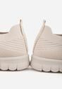 Beżowe Sznurowane Buty Sportowe Sneakersy z Siateczki Caeolea