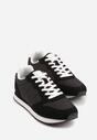 Czarne Buty Sportowe Sneakersy z Pikowanymi Przeszyciami Nelis