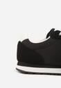 Czarne Buty Sportowe Sneakersy z Pikowanymi Przeszyciami Nelis