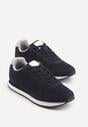 Granatowe Buty Sportowe Sneakersy z Pikowanymi Przeszyciami Nelis