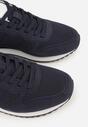 Granatowe Buty Sportowe Sneakersy z Pikowanymi Przeszyciami Nelis