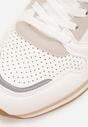 Białe Klasyczne Buty Sportowe Sneakersy z Perforacją na Nosku Lasthora