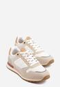 Beżowe Klasyczne Buty Sportowe Sneakersy z Perforacją na Nosku Lasthora