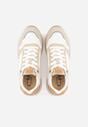 Beżowe Klasyczne Buty Sportowe Sneakersy z Perforacją na Nosku Lasthora