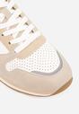 Beżowe Klasyczne Buty Sportowe Sneakersy z Perforacją na Nosku Lasthora