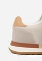 Beżowe Klasyczne Buty Sportowe Sneakersy z Perforacją na Nosku Lasthora